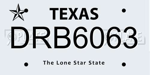 DRB6063 Texas License Plate