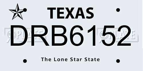 DRB6152 Texas License Plate