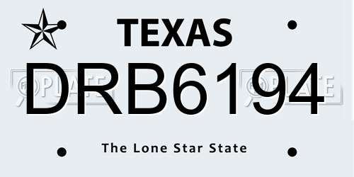 DRB6194 Texas License Plate