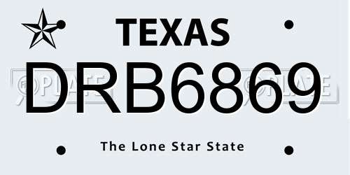 DRB6869 Texas License Plate