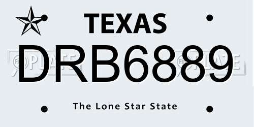 DRB6889 Texas License Plate