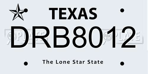 DRB8012 Texas License Plate