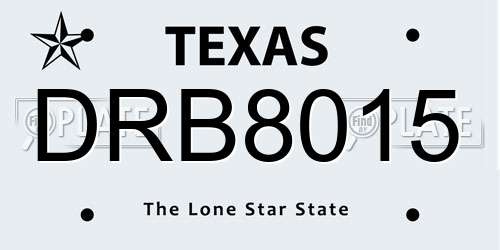 DRB8015 Texas License Plate