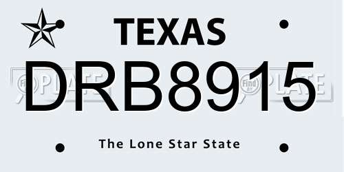 DRB8915 Texas License Plate