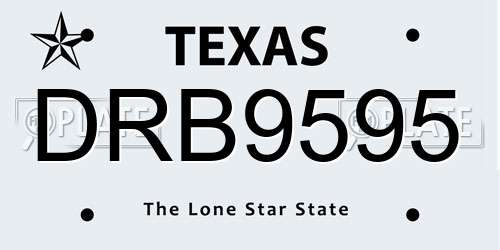 DRB9595 Texas License Plate