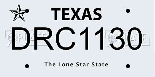 DRC1130 Texas License Plate