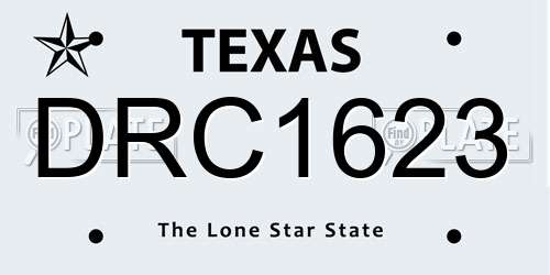DRC1623 Texas License Plate