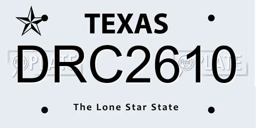 DRC2610 Texas License Plate