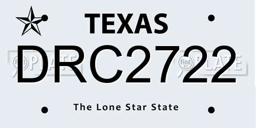 DRC2722 Texas License Plate