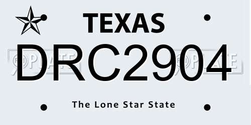 DRC2904 Texas License Plate