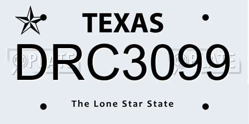 DRC3099 Texas License Plate