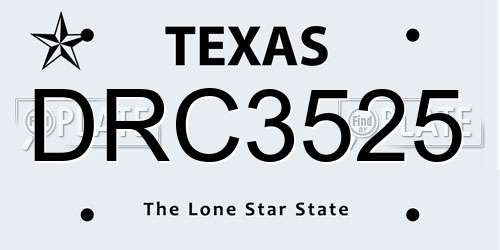 DRC3525 Texas License Plate