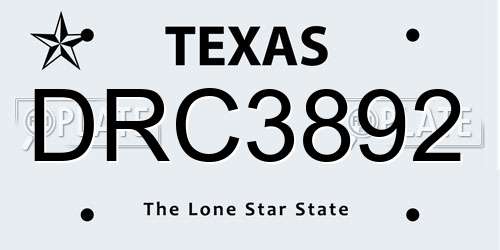 DRC3892 Texas License Plate
