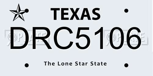 DRC5106 Texas License Plate