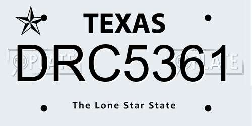 DRC5361 Texas License Plate