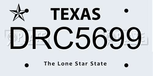 DRC5699 Texas License Plate