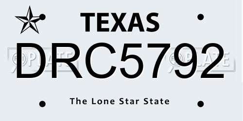 DRC5792 Texas License Plate