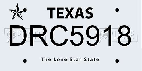 DRC5918 Texas License Plate