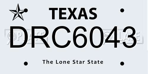 DRC6043 Texas License Plate