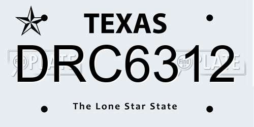 DRC6312 Texas License Plate