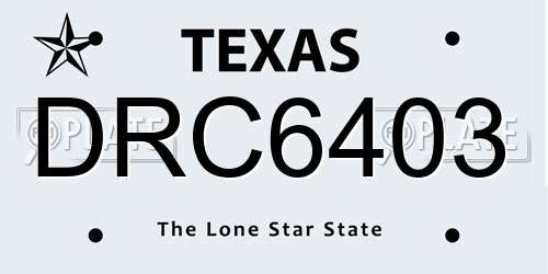 DRC6403 Texas License Plate
