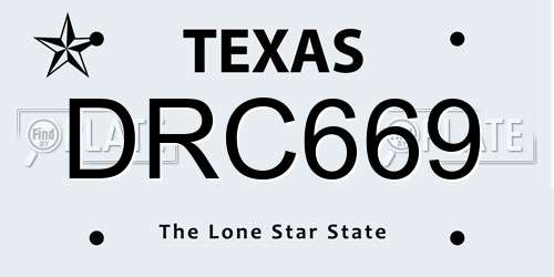 DRC669 Texas License Plate