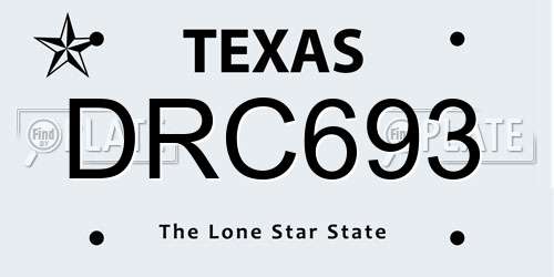 DRC693 Texas License Plate