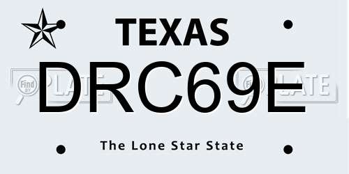 DRC69E Texas License Plate