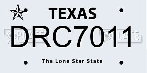 DRC7011 Texas License Plate