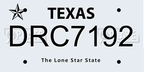 DRC7192 Texas License Plate