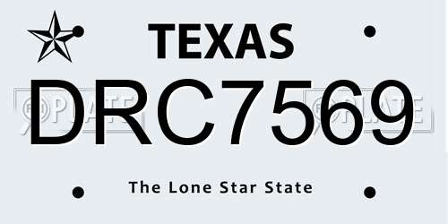 DRC7569 Texas License Plate