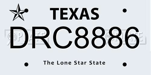 DRC8886 Texas License Plate