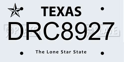 DRC8927 Texas License Plate