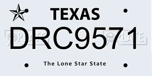 DRC9571 Texas License Plate