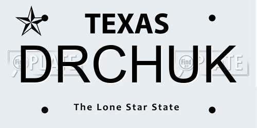 DRCHUK Texas License Plate