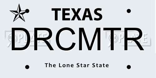 DRCMTR Texas License Plate