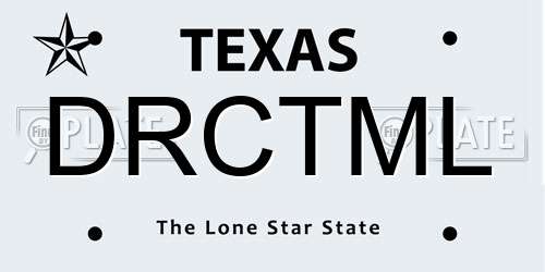 DRCTML Texas License Plate