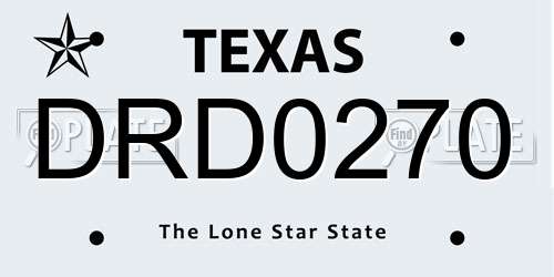 DRD0270 Texas License Plate