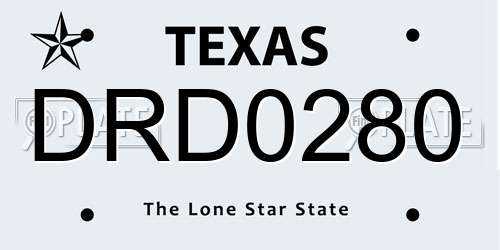 DRD0280 Texas License Plate