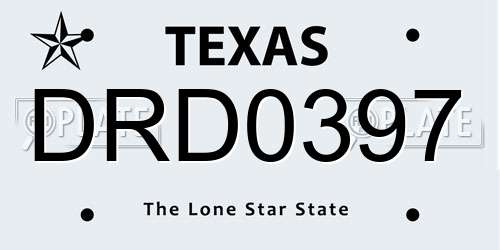 DRD0397 Texas License Plate