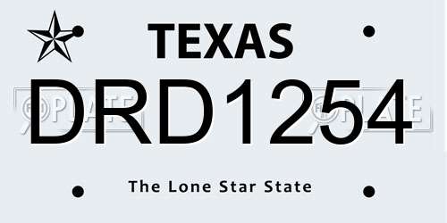 DRD1254 Texas License Plate