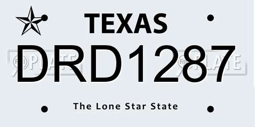 DRD1287 Texas License Plate