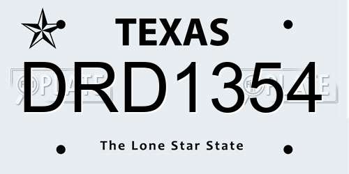DRD1354 Texas License Plate