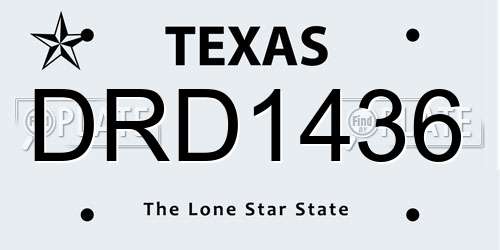 DRD1436 Texas License Plate