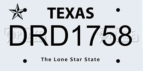 DRD1758 Texas License Plate