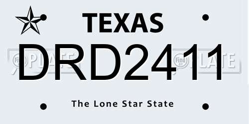 DRD2411 Texas License Plate