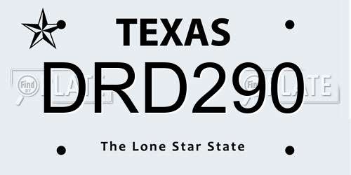 DRD290 Texas License Plate