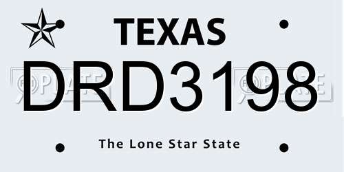 DRD3198 Texas License Plate
