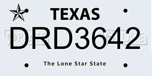 DRD3642 Texas License Plate