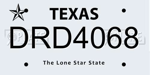 DRD4068 Texas License Plate